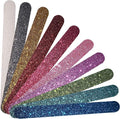 Glitter Colorful Nail File Strips - Manicure and Pedicure Nail Buffers - Double Sided Filers for Shaping and Smoothing Toenails and Fingernails (Regular, 10)