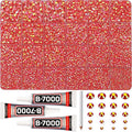 31000Pcs Red AB Resin Rhinestones for Bedazzling, 2-6mm Mixed Sizes Rhinestones, Bedazzled Flatback Gems Crystals Jewels Diamonds Gemstones Stones with Glue for Crafting Clothes Crafts