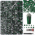 RODAKY Resin Rhinestones for Crafting Bedazzling,2-6MM Rhinestones for Nails Art,Emerald Green Nail Rhinestone and Gems,Nail Diamond Flatback Gems Crystals Charms for Nail Design DIY Makeup Decor