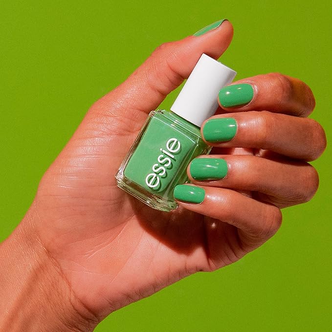 essie Salon-Quality Nail Polish, 8-Free Vegan, Push Play Collection, Green, Grass Never Greener, 0.46 oz.