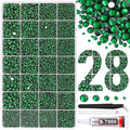 30000Pcs Resin Rhinestones for Bedazzling with Tweezers, Emerald Green Rhinestones for Crafting with B7000 Jewelry Glue for DIY Crafts Clothing Tumblers Shoes Fabric Nail Art
