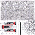 32000Pcs Resin Rhinestones for Bedazzling with 3Pcs B7000 Jewelry Glue, Clear Flatback Gems Rhinestones for Crafting, Clothing Tumblers Mugs Shoes Fabric Decor Nail Art