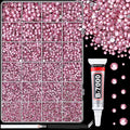 25000Pcs Resin Rhinestones for Crafting, Dark Pink 2-6mm Mixed Sizes Non Hotfix Flatback Gems with 1Pcs Glue, Bedazzling Crystal for DIY Craft Clothing Mugs Tumblers Shoes Fabric Decor Nail Art
