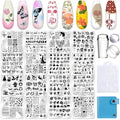Biutee Nail Stamping Plate 20Pcs Nail Stamper Kit 16Pcs Nail Art Stamping Plates with Silicone Stamper, Scraper & Storage Bag, Stamp Plates Star Plaid Love Leaf Template Holiday Design Gift
