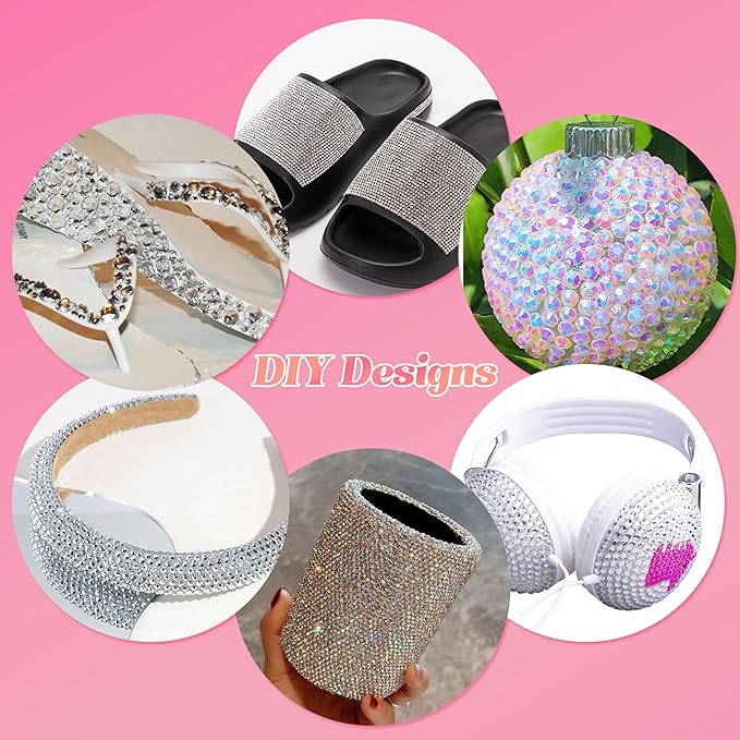 22000 Pcs White Flatback Pearls and Rhinestones Bedazzling Kit, Resin Rhinestones Gems for Crafting, Mixed Size Half Pearls Gems for Nails Face Eyes Makeup Bottles Shoes DIY Crafts