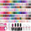 Beetles Gel Nail Polish Gift Set– Valentines Kaleidoscope 100 Vibrant Colors with Base & Top Coats Glitter Matte Glossy Finishes Cat Eye Pearl Nail Polish Nail Art Gift for Women Salon Home DIY Use