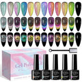9D Cat Eye Gel Nail Polish Set with Magnet - 12 Colors Magnetic Cateye Gel Polish Chameleon Galaxy Effects Manicure for Nail Salon DIY Nail Art at Home