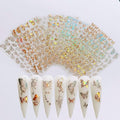 NAIL ANGEL 8Sheets Nail Art Adhesive Sticker Sheets Different Laser Gold and Silver Color Butterfly Shapes Nail Art Decoration 10238