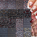 Christmas Holiday Nail Art Stickers 16PCS 3D Santa Claus Deer Decals for Nail Art Seasonal Fingernail Designs White Snowflake Gingerbread Man Self-Adhesive Manicure Decorations Accessories for Women