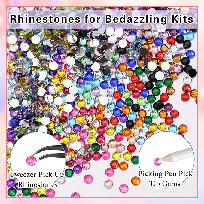 RODAKY Resin Rhinestones for Crafting Bedazzling,24 Color Rhinestones for Nails Art,3MM Nail Rhinestone and Gems,Nail Diamond Flatback Gems Crystals Charms for Nail Design DIY Makeup Decor