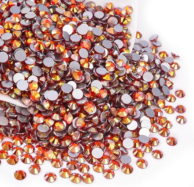 Blinginbox Glass Flatback Rhinestones Crystal Round Gems,Fire Phoenix,SS16/1440pcs,3.8-4.0mm