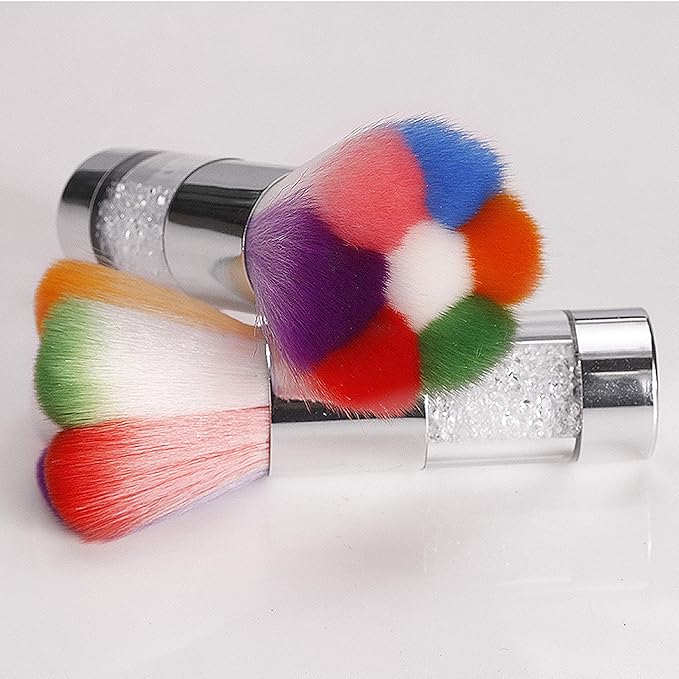 Wanton,Nail Art Dust Brush Colorful Nail Brush Remover Cleaner For Acrylic & UV Nail Gel Powder Rhinestones Makeup Foundation Brushes Nail Arts Dust Cleaner Brush for Makeup or Nail Arts