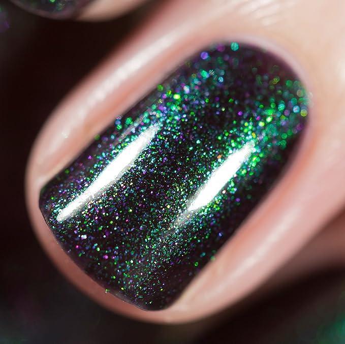 ILNP Salem - Rich Black Green Shimmer Nail Polish