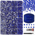 RODAKY Resin Rhinestones for Crafting Bedazzling,2-6MM Rhinestones for Nails Art,Royal Blue Nail Rhinestone and Gems,Nail Diamond Flatback Gems Crystals Charms for Nail Design DIY Makeup Decor