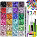 Resin Jelly Rhinestones for Bedazzling, EARLMONI Multi Colord Bedazzler Kit with 15ml B7000 Glue Rhinestone Pen Tool for Clothes Nail Art (C 24 Colors, 5MM)