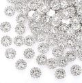 100 Pcs 12MM Sew on Rhinestones White Crystal Glass Metal Base Flower Shape，Flatback Rhinestones for Crafting，Sewing Accessories for Clothes and Shoes