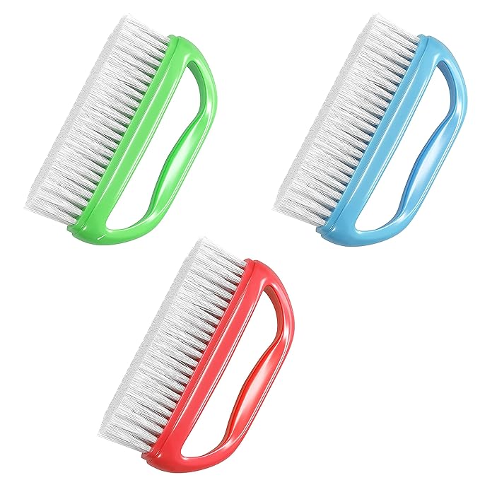 Konex Perfect-Grip Large Hand and Fingernail Brush. Hand Scrub Brush and Under Nail Cleaner. Best in Class Grip Finger Nail Brush to Clean Under Nails 4" X 2-1/4" X 1-1/2" (Pack of 3)