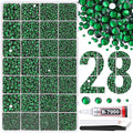 30000Pcs Resin Rhinestones for Bedazzling with B7000 Jewelry Glue, Emerald Green Flatback Gems Rhinestones for Crafting, Clothing Tumblers Mugs Shoes Fabric Decor Nail Art