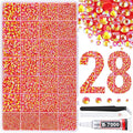 30000Pcs Resin Rhinestones for Bedazzling with Tweezers, Red AB Rhinestones for Crafting with B7000 Jewelry Glue for DIY Crafts Clothing Tumblers Shoes Fabric Nail Art