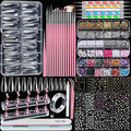 Teenitor Acrylic Nail Kit with Clear Coffin Nail Tips, Nail Charms and Gems, Nail Stickers, Nail Art Brushes, Nail Dotting Tools, Nail Stand, Press On Nails Kit for DIY Nail Art