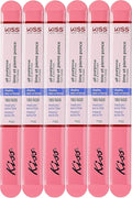 Kiss File All Purpose & Smoother 180 Medium / 600 Extra Fine F100N - Pack of 6 Files & Smooths Natural and Artificial Nails