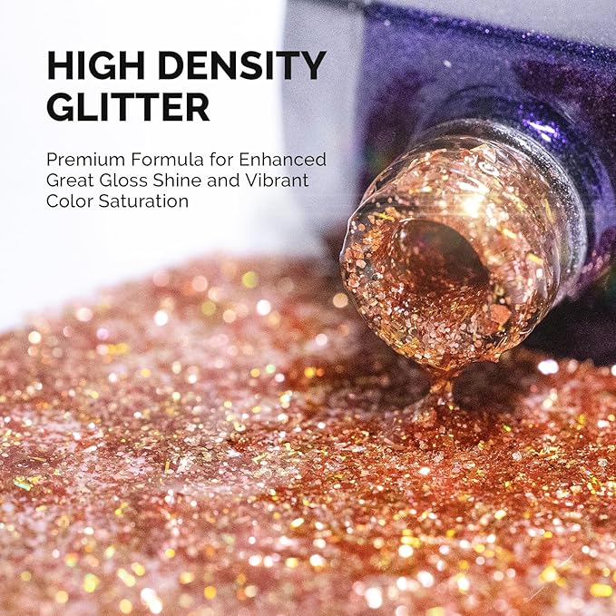 MelodySusie Galaliver Orange Glitter Gel Nail Polish, 15ML Shimmer Orange Sparkle Gel Polish Soak Off UV LED Cured Long Lasting Gift for Women DIY Nail Design Nail Art Manicure X13