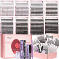 Valentine's Day Eyelash Gift Set 1896Pcs DIY Lash Extension Kit With 8 trays of mixed-style lashes Bond&Seal Remover Tweezer Lash Curler Individual Lash Set for Easy At-Home Use(8-18mm D-Curl)