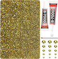 20100Pcs Metallic Gold Resin Rhinestones 2,3,4,5,6mm Flatback for Bedazzling Crafting Crafts Clothing Clothes Fabric Shoes Nail Art, Flat Back Gems Diamonds Bedazzled Bulk Jewels Crystals Gemstones