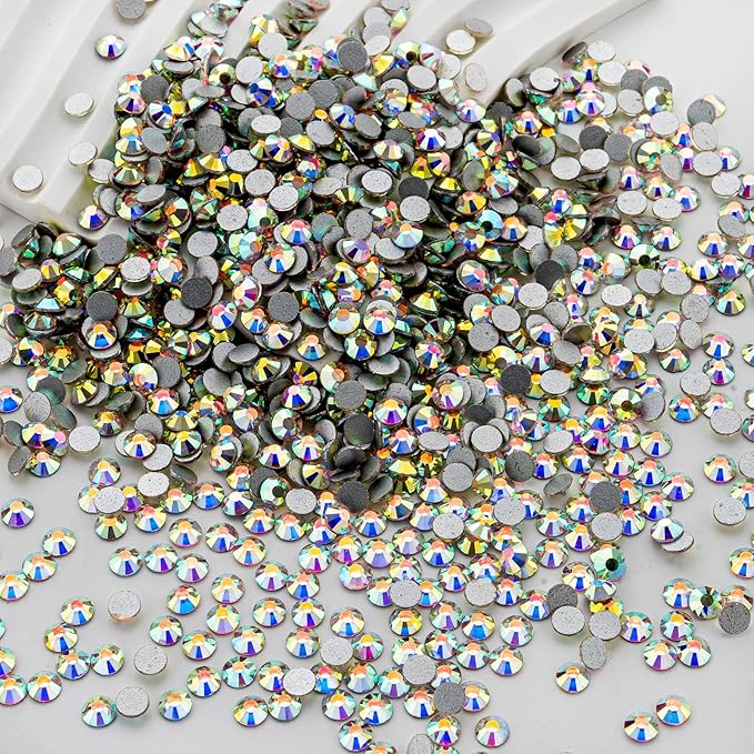 Flatback Rhinestones Bulk, 14400PCS Crystal AB Rhinestones for Clothes DIY Decoration Crafts, Crystal AB, SS20, 4.6-4.8mm