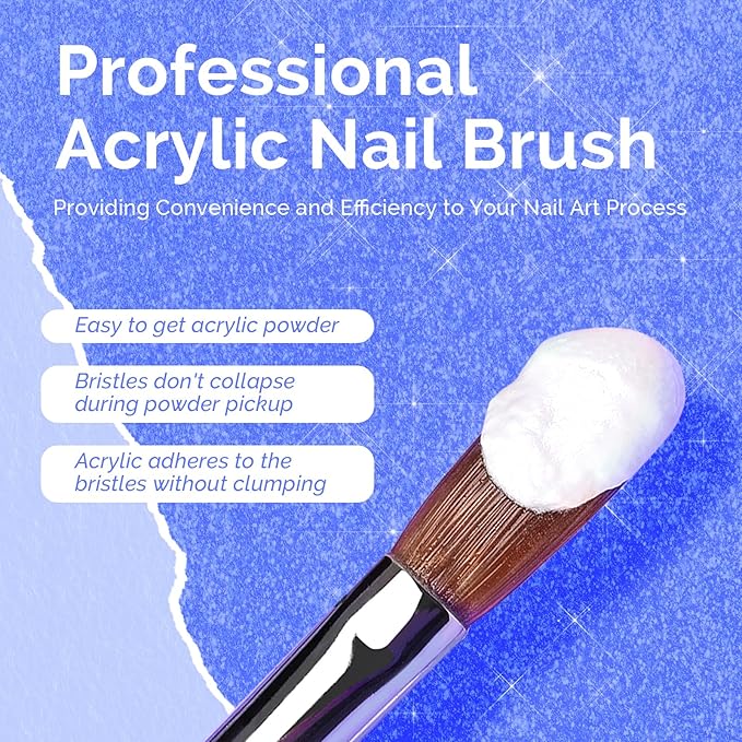 MelodySusie Kolinsky Acrylic Nail Brush,80% Kolinsky Hair,Professional Nail Art Brush for Acrylic Application,Nail Extension, 3D Nail Carving