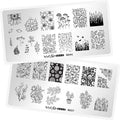 Whats Up Nails - Blossoming Stamping Plates 2 Pack (B037, B044) for Nail Art Design