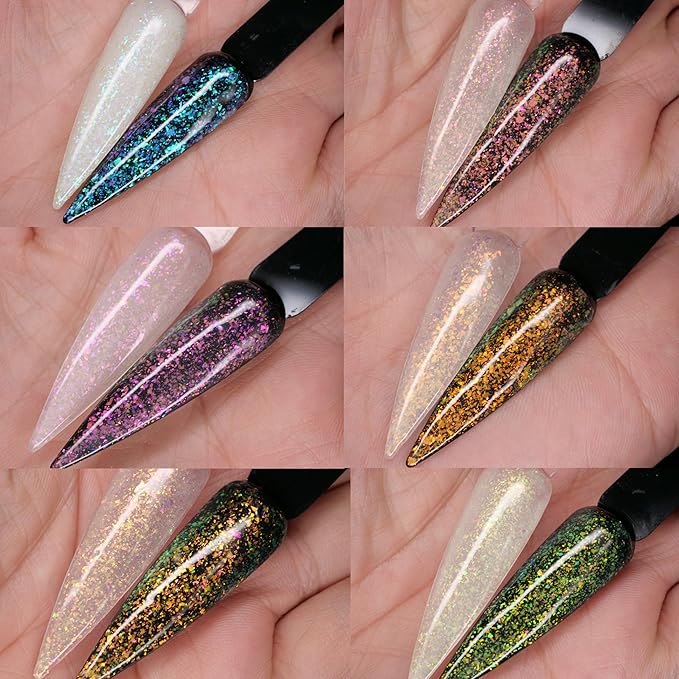 Glow in the dark Opal Gel Nail Polish 6 Colors Set Color Changing Semi Clear Gel Polish (GP014)