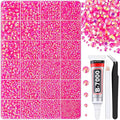 30000Pcs Hot Pink AB Rhinestones for Bedazzling with B7000 Jewelry Glue, Bedazzler Kit Flatback Gems, Resin Rhinestones for Crafting Crafts Clothing Shoes Fabric Nail Art Assorted Size 2/3/4/5/6mm