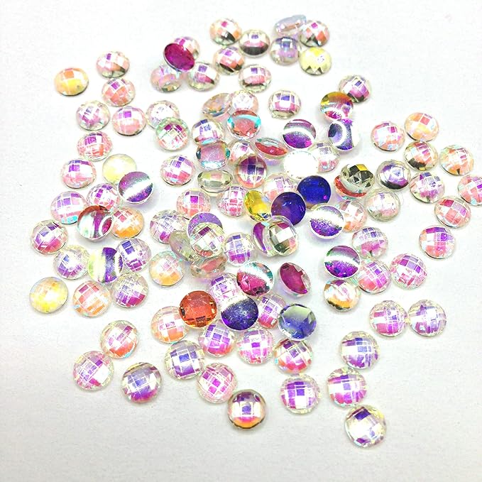 100PC Flatback Round Rhinestones Nail Art Rhinestones AB Crystals Glass Stones 3D Nail Jewelry Accessories