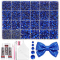 20000Pcs Navy Blue Flatback Jelly Resin Rhinestones for Bedazzling, Mix Sizes Crystal Rhinestones Gems, Blue Gems Bedazzling for Crafting for DIY Face Makeup Crafts Tumblers