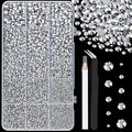 16000Pcs Resin Rhinestones with Tweezers for Crafting, Silver 2-6mm Mixed Sizes Non Hotfix Flatback Gems, Bedazzling Crystal for DIY Crafts Clothing Tumblers Mugs Shoes Fabric Decor Nail Art
