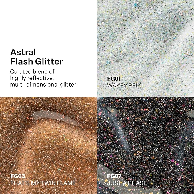 APRÉS Astral Gel Color Set, 3 Colors, HEMA-Free & TPO-Free Salon Quality Nail Gel Polish Trio Bundle (Astral Flash Glitter, Set1)