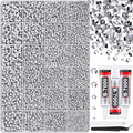 30000Pcs Silver Rhinestones for Bedazzling with B7000 Jewelry Glue, Bedazzler Kit Bulk Flatback Gems, Resin Rhinestones for Crafting Crafts Clothing Shoes Fabric Nail Art Assorted Size 2/3/4/5/6mm