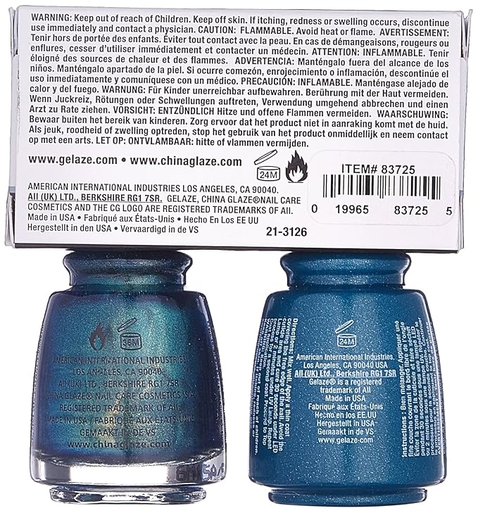 China Glaze Gelaze Tips and Toes Nail Polish, Deviantly Daring, 2 Count