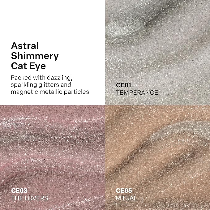 APRÉS Astral Gel Color Set, 3 Colors, HEMA-Free & TPO-Free Salon Quality Nail Gel Polish Trio Bundle (Astral Shimmery Cat Eye, Set 2)