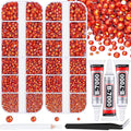 12100Pcs Resin Rhinestones for Crafting with 3Pcs 10ml B7000 Jewelry Glue, 2 Boxes Flatback Crystals Diamond (Red Zircon) for Bedazzling Crafts DIY Nail Art，Non Hotfix Gems for Clothing Shoes