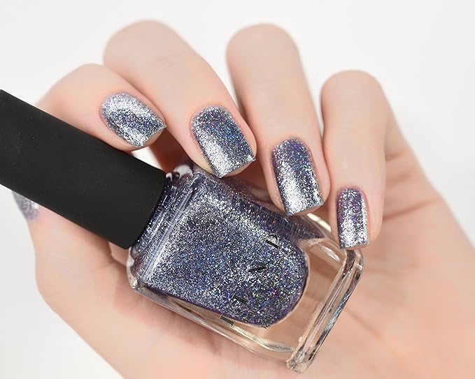ILNP Bulletproof Symphony - Medium Periwinkle Metallic Holographic Nail Polish