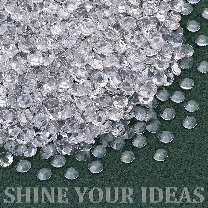 Resin Rhinestones for Crafting with B7000 Jewelry Glue, 1 Box Transparent Flatback Crystals with 3Pcs 10ml Glue for Bedazzling Crafts DIY Nail Art Makeup，Non Hotfix Gems for Clothing Shoes