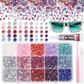 15 Grids Resin Rhinestones for Crafting, Pink White Blue Purple Red Colors Bedazzling Gems Kit, Jelly Resin Rhinestones for Nails Face Eyes Makeup Crafts Tumblers Bottles