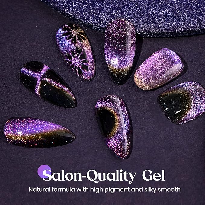 MIZHSE Cat Eye Gel Nail Polish Set 9D Galaxy Cat Eye Gel Polish Soak Off U V LED Chameleon Magnetic Nail Gel Polish Kit Varnish With Magnet Stick