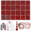 20000Pcs Ruby Red Flatback Jelly Resin Rhinestones for Bedazzling, Mix Sizes Crystal Rhinestones Gems, Ruby Red Gems Bedazzling for Crafting, Flatback Rhinestone for DIY Face Makeup Crafts Tumblers