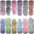 12 Mixed Colors Iridesent Chunky Glitter Flakes Mylar Hexagon Fine Powder Pigment Opal Glitter Sparkles Crafts Sequins Resin Epoxy Accessories Women Girls Makeup Body Nail Art Decorations