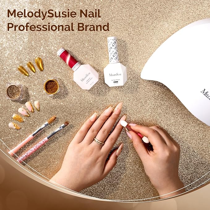 MelodySusie 2Pcs Chrome Nail Powder for Gel Nails,Metallic Mirror Effect Pigment Stylish and Technological Fine Glitter for Home DIY Salon Use