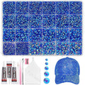 20000Pcs Royal Blue Flatback Jelly Resin Rhinestones for Bedazzling, Mix Sizes Crystal Rhinestones Gems, Blue AB Gems Bedazzling for Crafting for DIY Face Makeup Crafts Tumblers