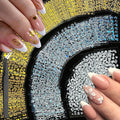 90Sheets Nail Stickers for Nail Art Decals White Flower Gold Aurora Star Moon Heart Line Nail Art Designs 3D Self-Adhesive Nails Supplies with Nail Tweezer for Women Girls Nails Decoration